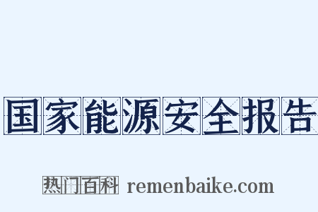 国家能源安全报告是什么意思的图片